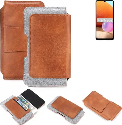 Produktbild von K-S-Trade Schutz Hülle kompatibel mit Samsung Galaxy A32 Gürteltasche Holster Gürtel Tasche Schutzhülle Handy Smartphone Tasche Handyhülle Polyurethan+