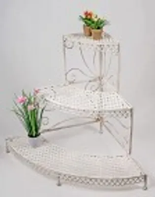 Produktbild von Formano Blumentreppe 88cm aus Metall beige -Deko für Haus und Garten Blumenständer Model 573582…
