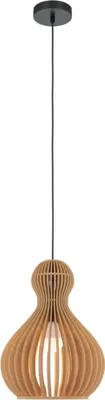 Obrázek produktu pro Závěsné svítidlo Maytoni, černé, dřevěný stínidlo, Ø 30 cm, E27, 40 W, výškově nastavitelné