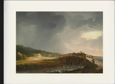 Obrázek produktu pro Johan Christian Dahl Rámovaný obraz s jemným paspartováním | nástěnné obrazy | v rámu - Most přes Tryggevælde..., 1815 (60 x 80 cm)