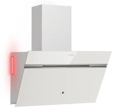 Obrázok produktu pre Klarstein Alina digestor – šikmý digestor 60 cm, prietok vzduchu 520 m³/h, energetická účinnosť A++, LED osvetlenie, dotykové ovládanie, recirkulácia a odsávanie vzduchu, biely