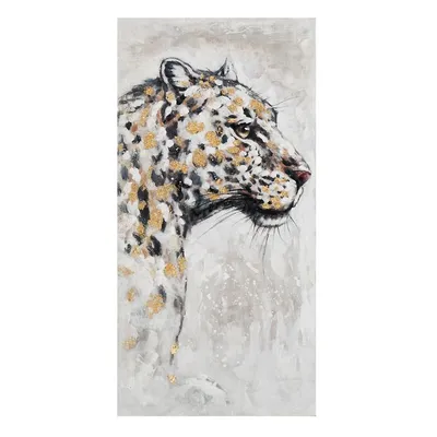 Produktbild von ArtUniverse Leinwandbild Leopard Mit Gold 60 x 120 cm