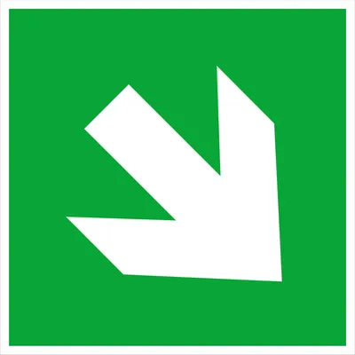 Produktbild von SafetyMarking Fluchtwegschild Folie B150xH150 mm Pfeil aufwärts/abwärts langnachleuchtend