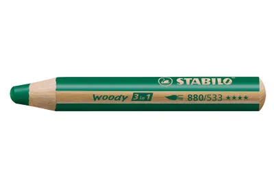 Zdjęcie produktu dla STABILO Woody 3w1 Ciemno-Zielony - intensywne kolory dla artystycznych dusz