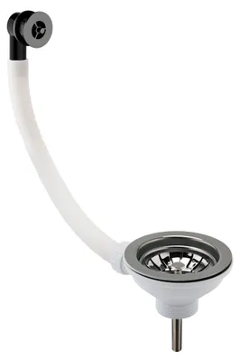 Spülsieb mit Überlauf 90 mm gebürstetes Zinn