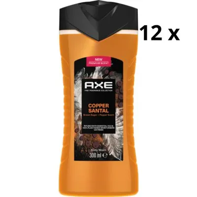 Produktbild von Axe Fine Fragrance Collection Duschgel Copper Santal Bodywash für 12 Stunden langanhaltende Frische mit 2x mehr Frische-Booster 300 ml 12 Stück