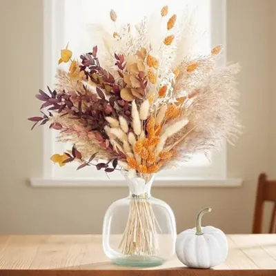 Productafbeelding van PromoHome® 64 stuks herfstdecoratie pampasgras - Gedroogde boheemse bloemen voor binnen, 40 cm - Geschikt voor woonkamer, eetkamer, bruiloft en feestdecoratie
