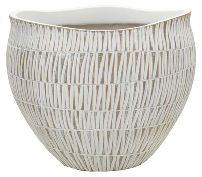 Obrázok produktu pre Mauro Ferretti Stiky cachepot Ø 30,5x24,5 cm zlatá biela