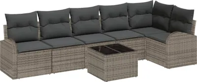 Produktbild von vidaXL Gartensofa-set Grau Poly-Rattan