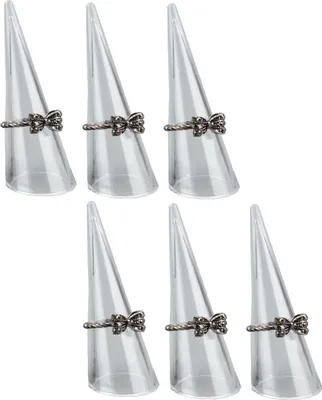 Produktbild von 6er Set Acryl Ringhalter transparent für einzelne Fingerringe, 68x25mm - Schmuckorganizer für stilvolle Aufbewahrung, Präsentationsständer für Ringe, Ausstellungsständer für Juwelier Verkaufsvitrine