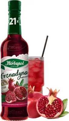 Produktbild von Herbapol Grenadine Sirup 410ml - Granatapfelsirup für Wasser & Cocktails