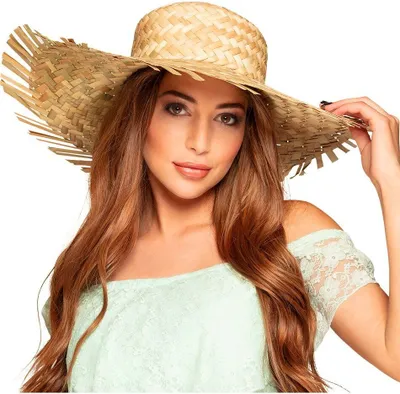 Produktbild von Boland Hut Havanna Strohhut für Erwachsene, Kostüm Zubehör für Karneval und Mottoparty, Beige