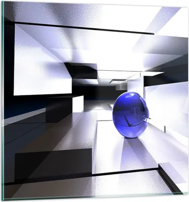 Produktbild von Bilder auf glas - Grafik kugel geometrie - 60x60cm - Glasbilder - Wandbilder - Kunstdruck - zum Aufhängen bereit - Wanddekoration aus Glas - Glas Bilder - Wandbild auf Glas - Einteilig - GAC60x60-2368