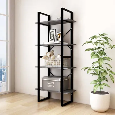 Obrázok produktu pre VidaXL 806444, Šedá, Kov, Drevo, Borovicové drevo, 600 mm, 300 mm