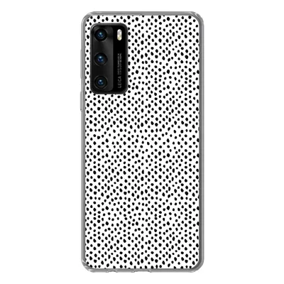 Produktbild von MuchoWow® Handyhülle Schutzhülle Hülle für Huawei P40 Polka dots - Schwarz - Weiß Silikon Softcase Handy Hülle - Handytasche