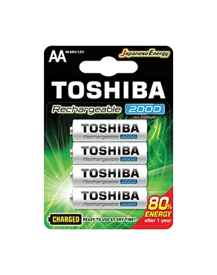 Produktbild von 4 Batterien Toshiba Pre Charged AA HR06 1950 mAh