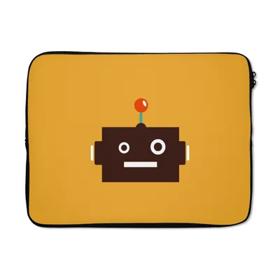 Produktbild von MuchoWow® Laptop Hülle 15 Zoll Roboter - Gesicht - Antenne - Gelb - Jungen - Kind Laptoptasche - Laptoptasche - Sleeve - Rundum-Schutz