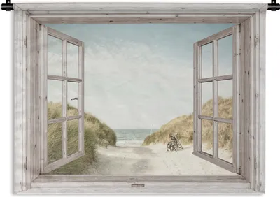 Produktbild von MuchoWow® Wandteppich Wandbehang Aussicht - Strand - Meer 150x112 cm Tapisserie Dekoration Wandtuch - Wanddecke - Wandteppiche