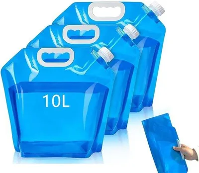 Produktbild von Unyqoos® 3er-Set faltbare Wasserkanister 10 L – BPA‑freies PE, ergonomischer Griff, robust & auslaufsicher, 3,6 cm Breitöffnung, -30°C bis 60°C