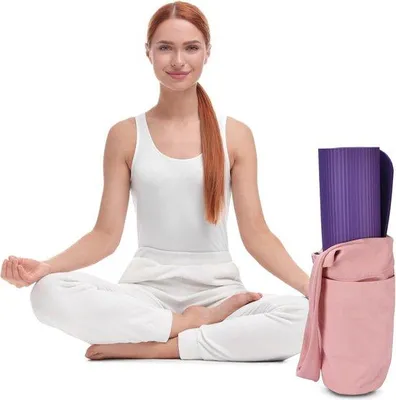 Image de Sac de yoga avec bandoulière, sac de sport pour tapis de yoga et accessoires, en toile