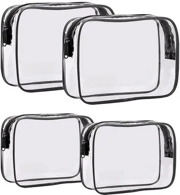 Productafbeelding van Dailygoods- Make-uptas 4 Stuks - Transparante Toilettas - Doorzichtige Cosmeticatas - Reiskosmetiktas - PVC - Ritssluiting - Klein/Groot