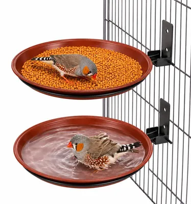 Produktbild von 2er-Set Vogeltränke & Futterstelle hängend, Ø20cm Vogeltränken, PP+Eisen, frostfest, inkl. Wandhalterung – für Garten, Balkon, Terrasse