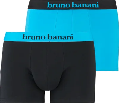 Produktbild von Bruno Banani Herren Unterhosen Short 2er Pack Flowing aquablau und schwarz