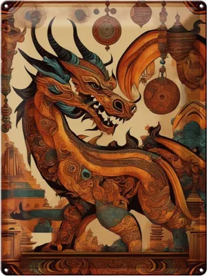 Produktbild von Blechschild 20x30cm Drachenaltar