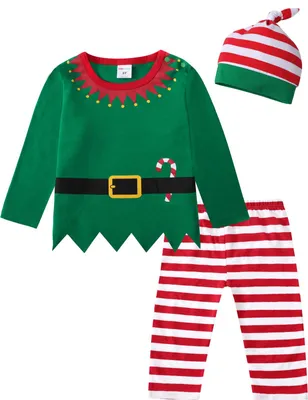 Obrázek produktu pro MOMBEBE COSLAND, vánoční outfit pro chlapce, kostým elfů, zelený, velikost 12-18 měsíců