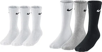 Produktbild von 6 Paar Nike Herren Damen Socken SX4508 - Farbe: weiß weiß/grau/schwarz - Größe: 46-50