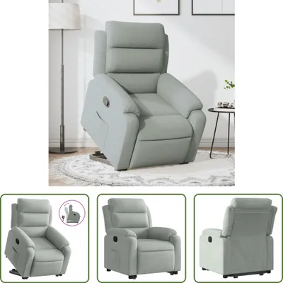 Image de The Living Store Fauteuil relax releveur gris clair velours
