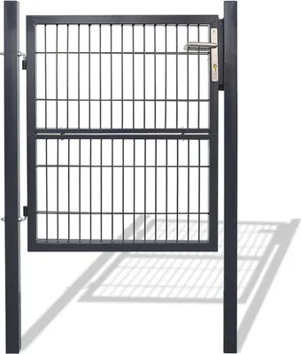 Zdjęcie produktu dla Furtka ogrodowa Jiubiaz Furtka ogrodzeniowa 120 x 100 cm ocynkowana rura stalowa z zamkiem i kluczem Furtka ogrodzeniowa Furtka ogrodowa Rozmiar oczka 20 × 5 cm odporny na rdzę antracyt