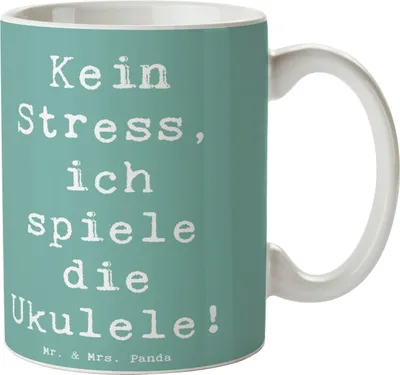 Produktbild von Mr. & Mrs. Panda Tasse Spruch Ukulele Entspannung - Meeresbrise - Geschenk, Instrument, Musik, Klänge, Hawaii, Lieder, Kaffeebecher, Lernen, Teetasse, Becher, Kaffeepott