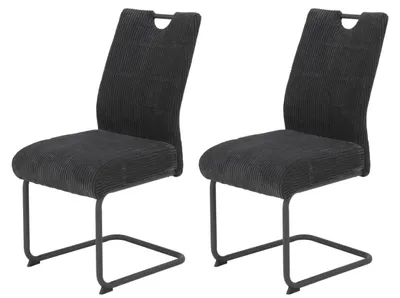 Zdjęcie produktu dla Zestaw dwóch krzeseł do jadalni w kolorze antracytu, o ergonomicznym designie