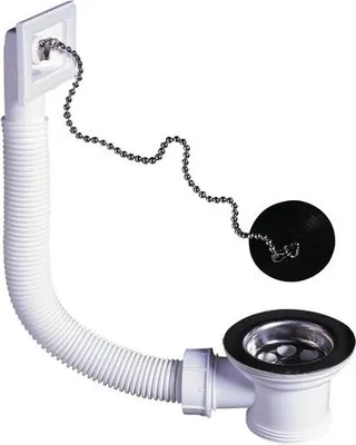 Produktbild von Abflussventil für Spüle mit Edelstahlsieb und Überlauf 50 mm – Wirquin