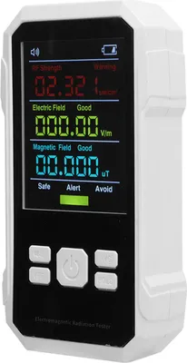 Image de Radiation Detector RF Electric Magnetic Field Strength Detection Handheld Electromagnetic Radiation Meter White (Détecteur de rayonnements électromagnétiques)