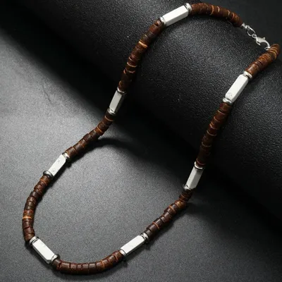 Immagine prodotto di Collana Abelardo Marrone e Bianco - Elegante e Versatile per Uomini KP34053