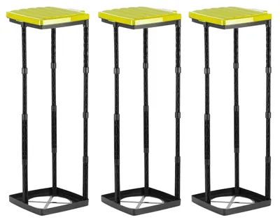 Productafbeelding van Vuilniszakhouder afvalzakhouder vuilniszakstandaard - 47-87 cm hoogte verstelbaar - Geel deksel - Voor zakken van 25-120 liter