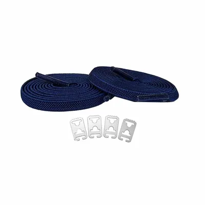 Produktbild von Elastische Schnürsenkel ohne Binden - Schnürsenkel: Blau Navy - Verschluss: Nicht sichtbare Anker
