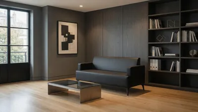 Image de Canapé 3 places moderne gris foncé pour salon ou bureau