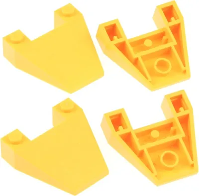 Produktbild von 4x Lego Schräg Keil Stein 4x4 gelb Schrägstein ohne Kerben 4107094 4858