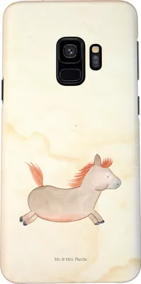 Produktbild von Mr. & Mrs. Panda Samsung Galaxy S9 Handyhülle Pferd Springen - Vintage - Geschenk, Pony, Cover, Ausreiten, Pferdestall, Smartphone Hülle, Reiten, Bauernhof, Pferde