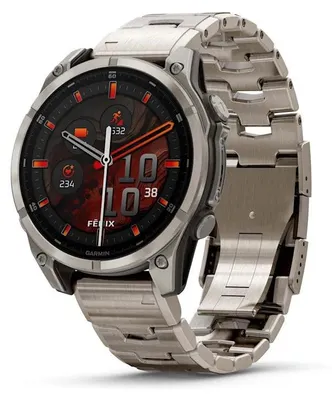Immagine prodotto di Garmin Fenix 8 3.56 cm (1.4") AMOLED 47 mm Digital 454 x 454 pixels Touchscreen Titanium Wi-Fi GPS (satellite)