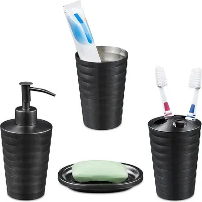 Productafbeelding van Famanu badkameraccessoires set, 4-delig - antraciet
