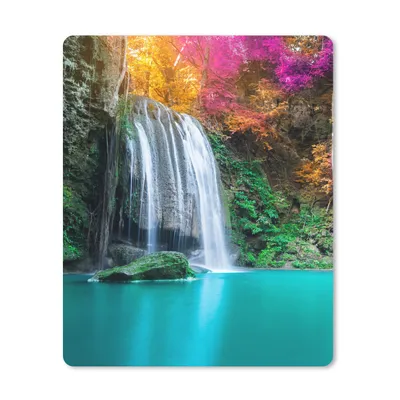 Produktbild von MuchoWow® Mauspad Mousepad Wasserfall - Bäume - Rosa - Braun - Natur 30x40 cm - Mousepads - Maus Mat - Pad - Mausunterlage - Mausmatten