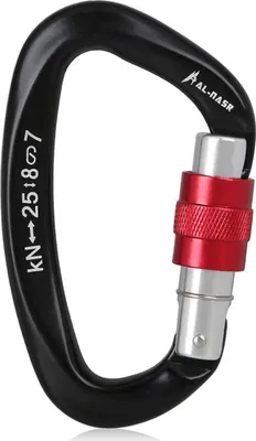 Produktbild von 25KN Professioneller Kletterkarabiner mit Schraubverschluss Karabiner für hohe Beanspruchung D-förmige Kletterkarabiner D-Ring-Karabiner Leichte Hängematten-Karabiner mit Verschluss