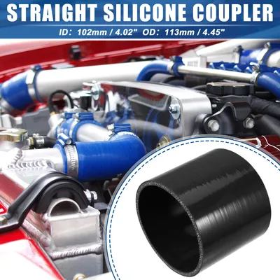 Image de 100mm 3.94" Universel Voiture Droit Silicone Coupleur Turbo Tuyau Noir