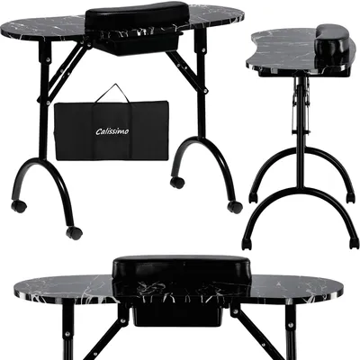 Image de Table cosmétique pliante pour manucure mobile noir MT-017F-BLACK