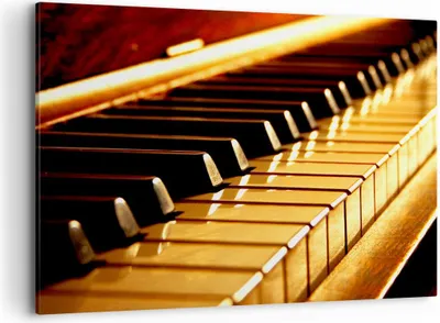 Produktbild von Bild auf Leinwand - Leinwandbild - Klavier Musik Konzert - 120x80cm - Wand Bild - Wanddeko - Leinwanddruck - Bilder - Kunstdruck - Wanddekoration - Leinwand bilder - Wandkunst - AA120x80-2200
