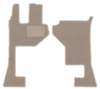 Image de Tapis avant en moquette pour Mercedes Actros MP5 2019- (utilitaire) – 2 pièces, beiges, sur mesure – Wielganizator LUX